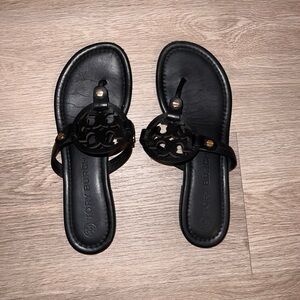 Tory Burch Black Miller Sandals sz 8
